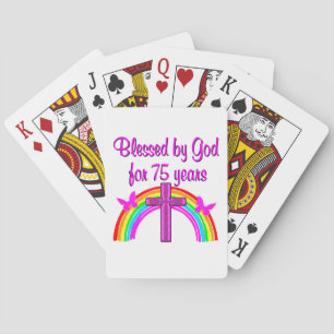 JEU DE CARTES 75E ANNIVERSAIRE PRIÈRE CONCEPTION PERSONNALISÉE