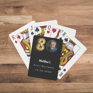 Jeu De Cartes 80e anniversaire en or noir photo