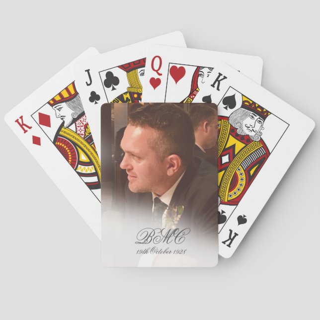 Jeu De Cartes 80e anniversaire masculin Photo simple et élégante (dos)
