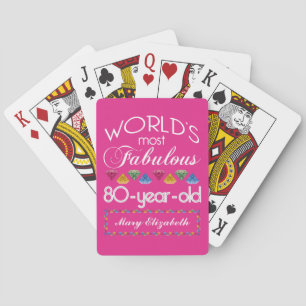 Jeu De Cartes 80e anniversaire plus fabuleux gemmes colorées ros