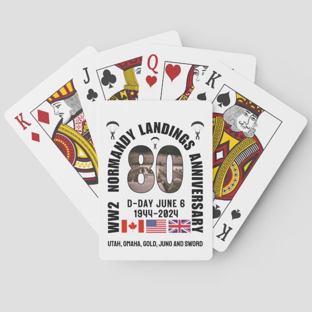 Jeu De Cartes 80e JEUDI DÉBARQUEMENT NORMANDY 2ÈME GUERRE MONDIA (dos)