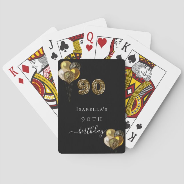 Jeu De Cartes 90e anniversaire animal léopard d'or noir (dos)