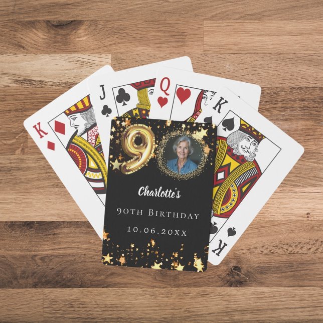 Jeu De Cartes 90e anniversaire noir étoiles d'or photo (Créateur téléchargé)