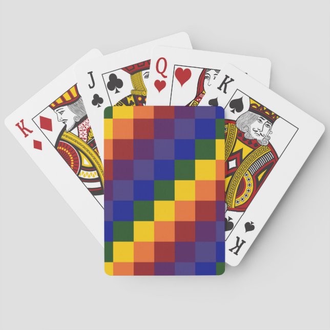 Jeu De Cartes à damiers arc-en-ciel (dos)