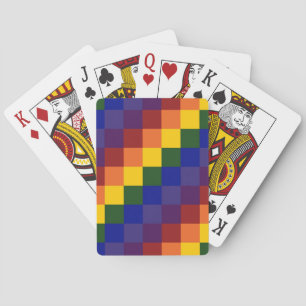 Jeu De Cartes à damiers arc-en-ciel