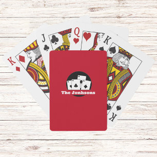 Jeu de Cartes à Jouer Rouge avec Monogramme Person