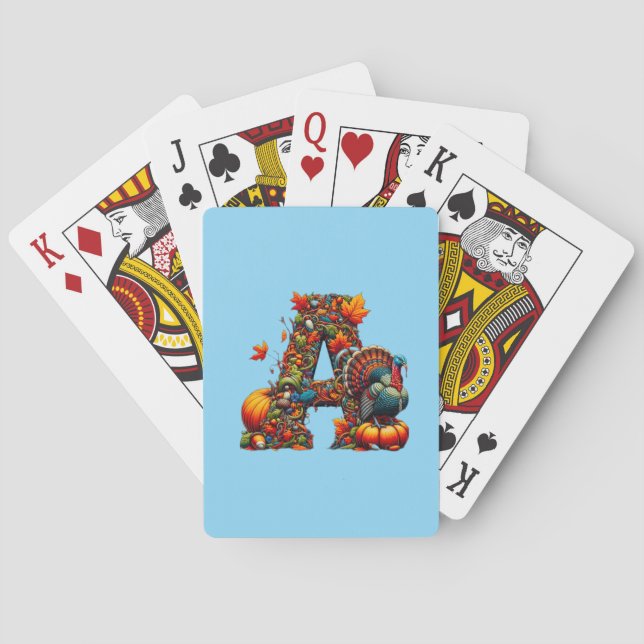 Jeu De Cartes A letter A in Thanksgiving style (dos)