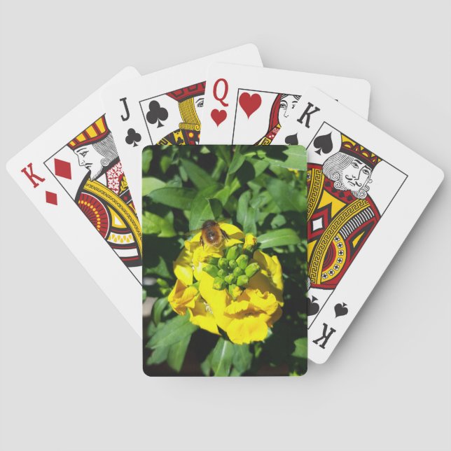 Jeu De Cartes Abeille sur Fleurs Jaunes (dos)