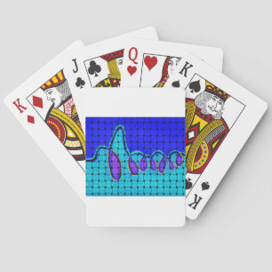 Jeu De Cartes Abstrait bleu français avec texture tissée