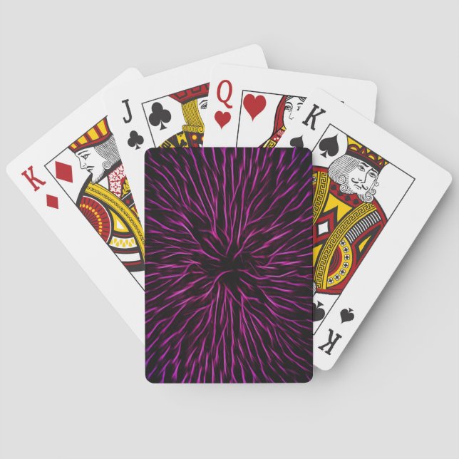 Jeu De Cartes Abstrait brillant Funky Hot Pink Firecracker (dos)