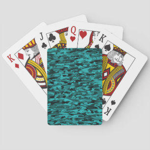 Jeu De Cartes Abstrait Motif Turquoise Noir
