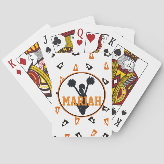 Jeu De Cartes Acclamation orange et noire de mégaphones (dos)