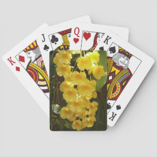 Jeu De Cartes Accrocher les orchidées jaunes Fleurs tropicales