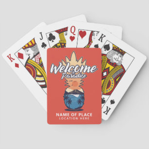 Jeu De Cartes Accueil ananas texte personnalisé lecture de carte