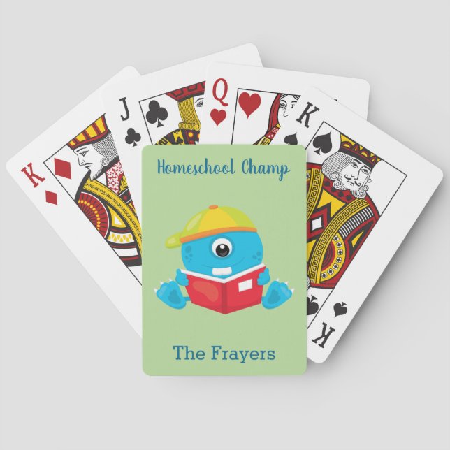 Jeu De Cartes Accueil Le thème de l'école Monstre bleu (dos)