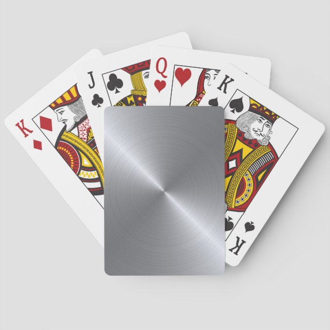 Jeu De Cartes Acier inoxydable poli apparence métallique (dos)