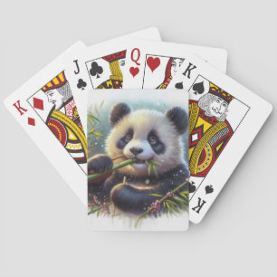 Jeu De Cartes Adorable Ours De Panda Mangeant Bambou