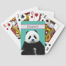Adorable Panda Ours Nom Turquoise Animal de l'enfa