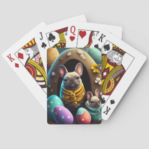 Jeu De Cartes Adorable Pug avec des œufs de Pâques Un thème fest