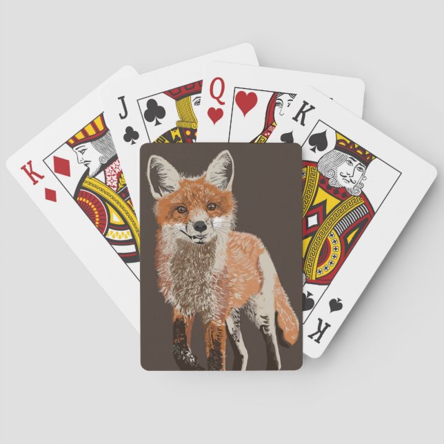 Jeu De Cartes Adorable Red Fox peinture Jouer Cartes (dos)