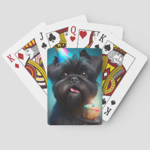 Jeu De Cartes Affenpinscher fête le gâteau des ballons d'anniver