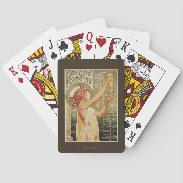 Jeu De Cartes Affiche de publicité d'absinthe de Robette (dos)