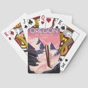 Jeu De Cartes Affiche de voyage de ski Mt.Bachelor Oregon