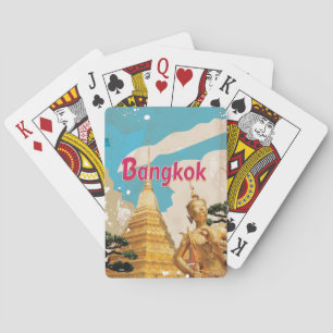 Jeu De Cartes Affiche de voyage vintage à Bangkok