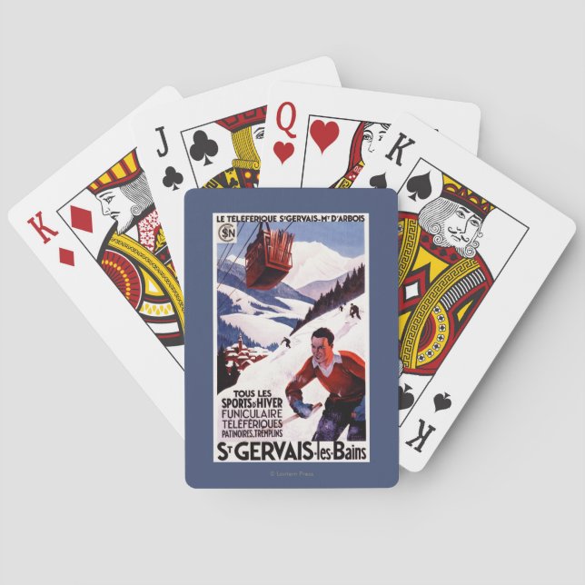 Jeu De Cartes Affiche ferroviaire de promo de funiculaire de (dos)