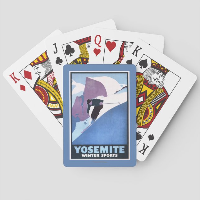 Jeu De Cartes Affiche promotionnelle de ski de sports d'hiver (dos)