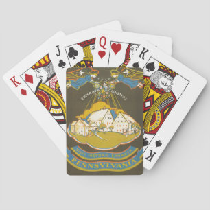Jeu De Cartes Affiche Vintage voyage Pour Le Cloître Ephrata