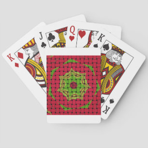 Jeu De Cartes African Lovely Design rouge tissé