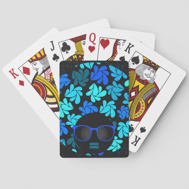 Jeu De Cartes Afro Diva Bleu  (dos)