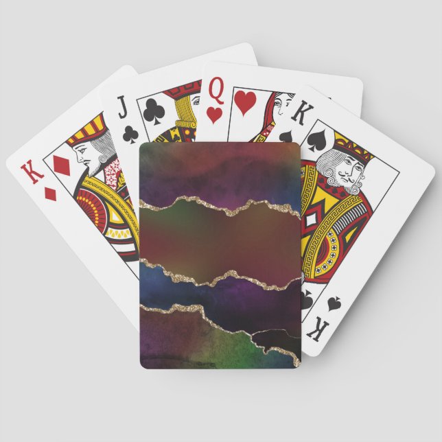 Jeu De Cartes Agate foncé intense | Moody Rainbow Jewel Tone (dos)