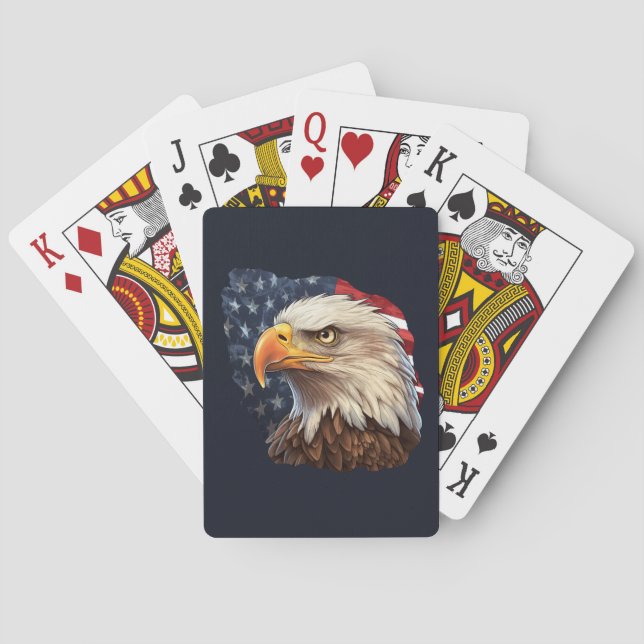Jeu De Cartes Aigle à drapeau américain (dos)
