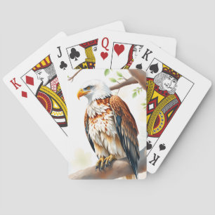 Jeu De Cartes Aigle majestueux assis sur une branche d'arbre