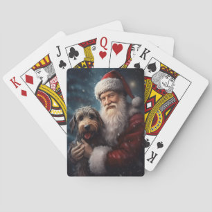 Jeu De Cartes Airedale avec Noël Festif du Père Noël