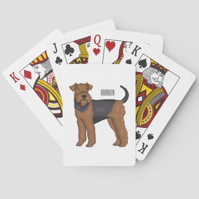 Jeu De Cartes Airedale terrier dog cartoon (dos)