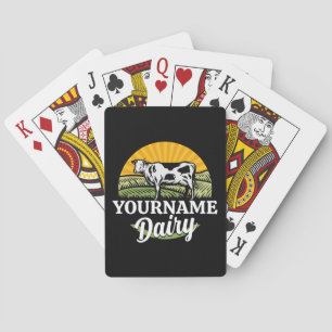 Jeu De Cartes AJOUTER NOM Sunset Ferme laitière Pâturage Holstei