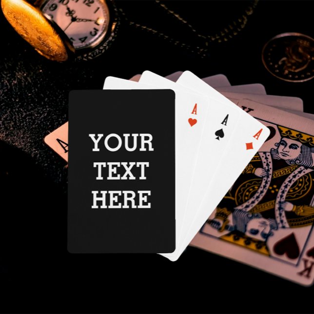 Jeu De Cartes Ajouter votre propre texte personnalisé ici noir e (Créateur téléchargé)