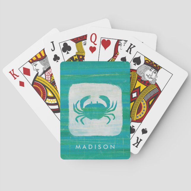Jeu De Cartes Ajoutez votre crabe | côtier nommé d'Aqua de | (dos)