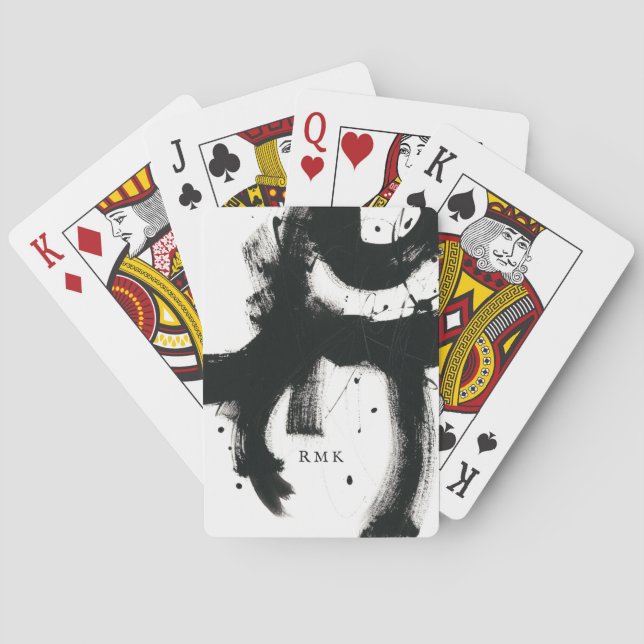Jeu De Cartes Ajoutez votre geste d'onyx des initiales | (dos)