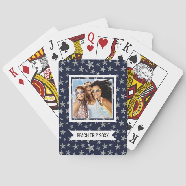 Jeu De Cartes Ajoutez votre mer nommée de | de motif d'étoiles (dos)