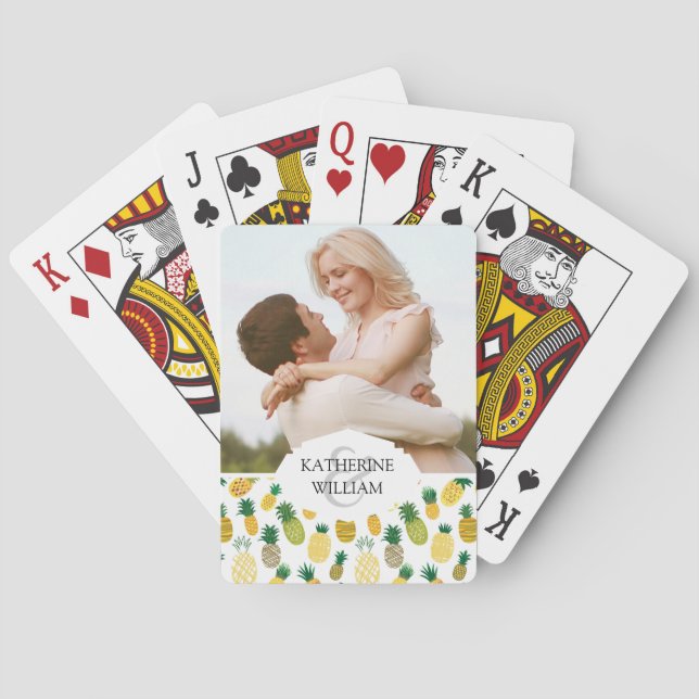 Jeu De Cartes Ajoutez votre motif | à la mode nommé d'ananas (dos)