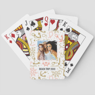 Jeu De Cartes Ajoutez votre motif   d'or nommé d'Ancre