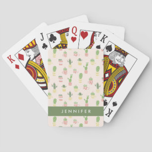 Jeu De Cartes Ajoutez votre motif mignon nommé de cactus