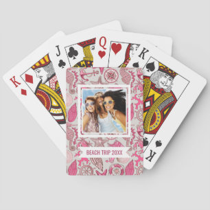 Jeu De Cartes Ajoutez votre motif rose nommé de mer