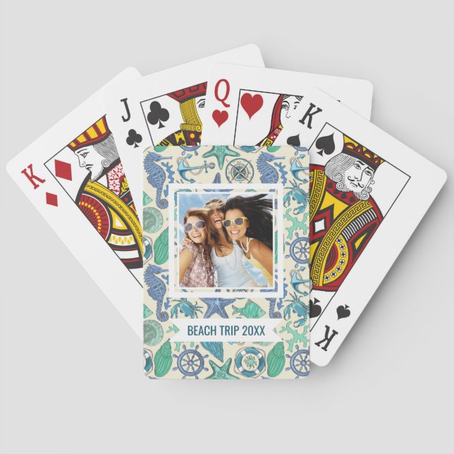 Jeu De Cartes Ajoutez votre motif | turquoise nommé d'animaux de (dos)