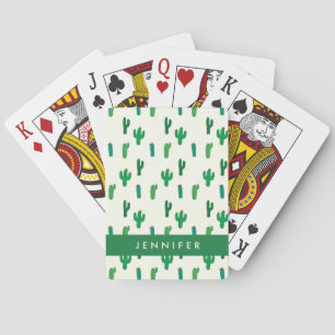 Jeu De Cartes Ajoutez votre motif   vert clair nommé de cactus