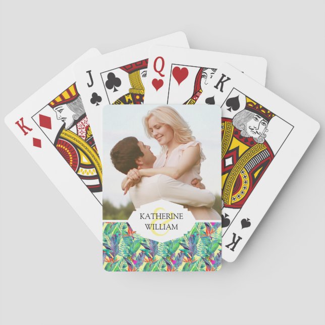 Jeu De Cartes Ajoutez votre nom | Colibris d'aquarelle (dos)